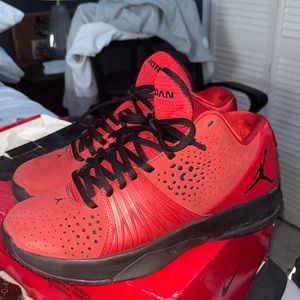 Size 9 red Jordans that are really comfortable to wear.